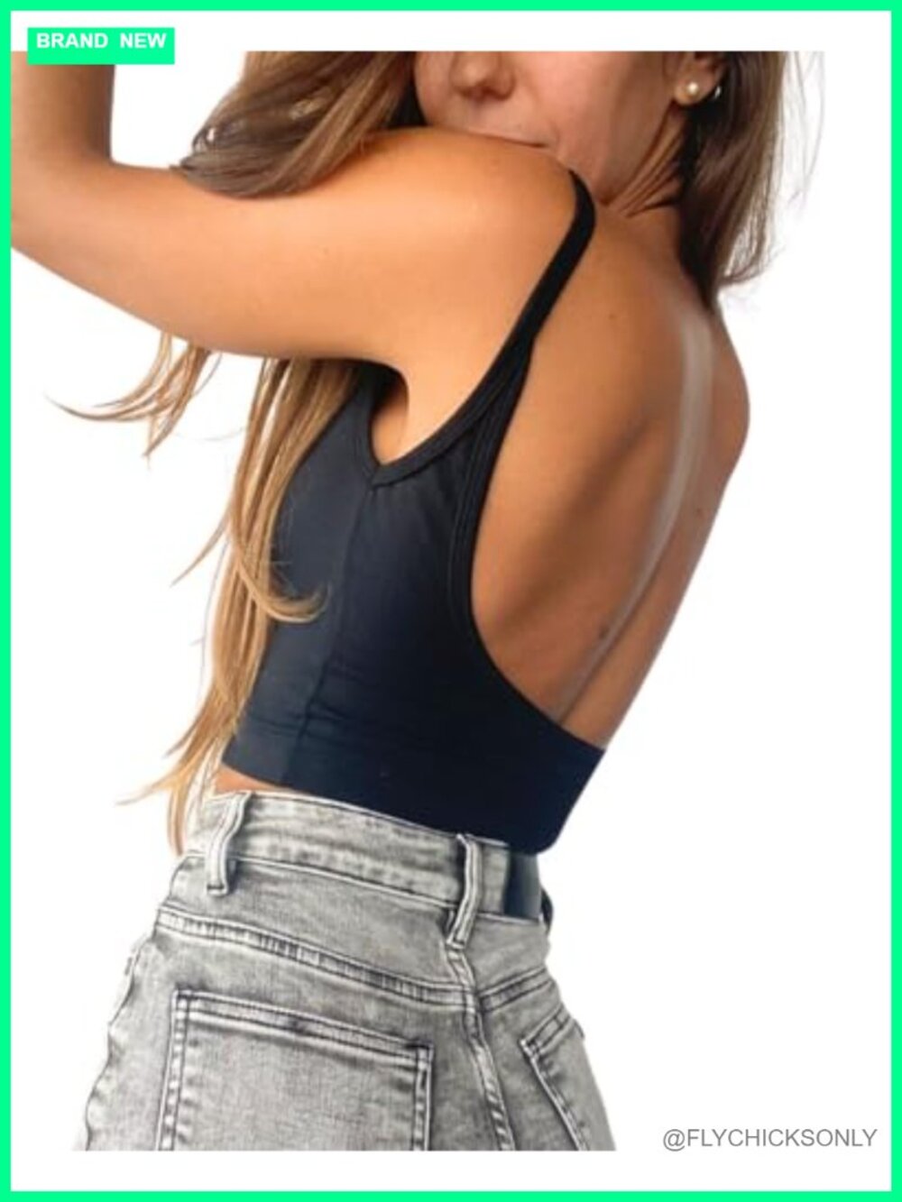 Cotton Tank Top Women Backless Spaghetti Strap Deep V Neck Crop Cami
